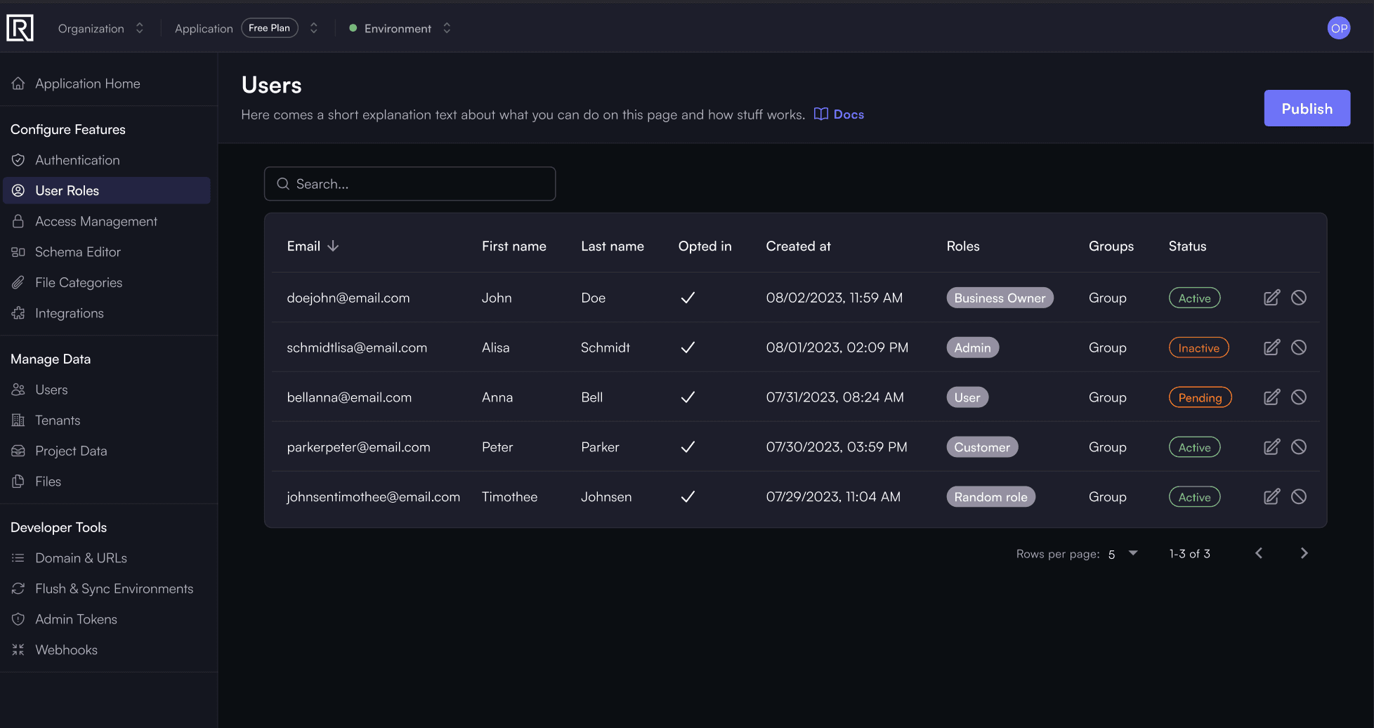 managing user profile